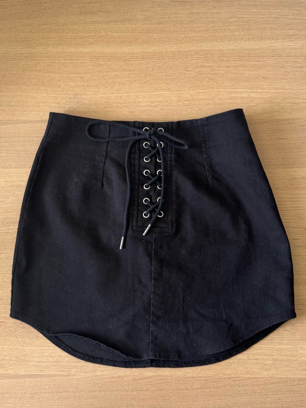 Forever 21 Black Lace-Up Front Mini Skirt